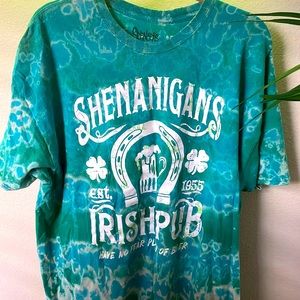 Hand-dyed Shenanigans Irish pub acid wash tie dye T-shirt